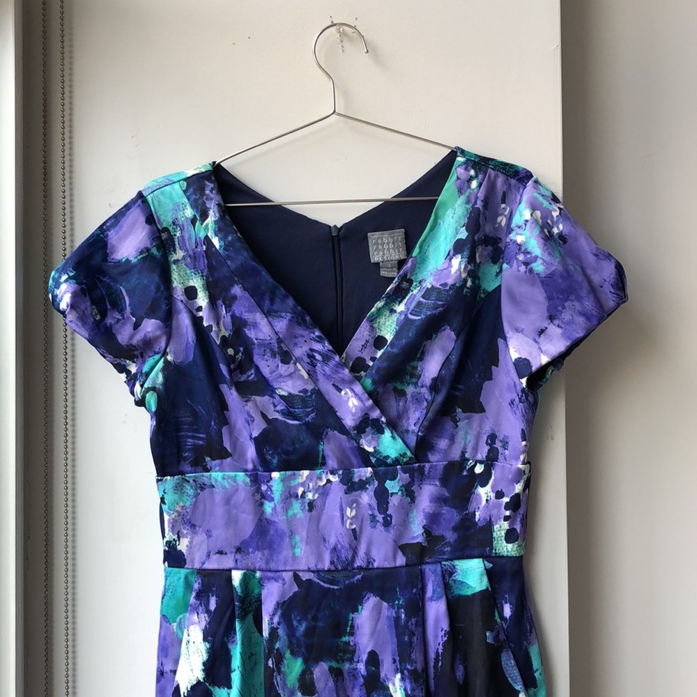 Rabbit Rabbit Rabbit Abstract Floral Fitted Waist Cocktail Dress! - Picture 2 of 10